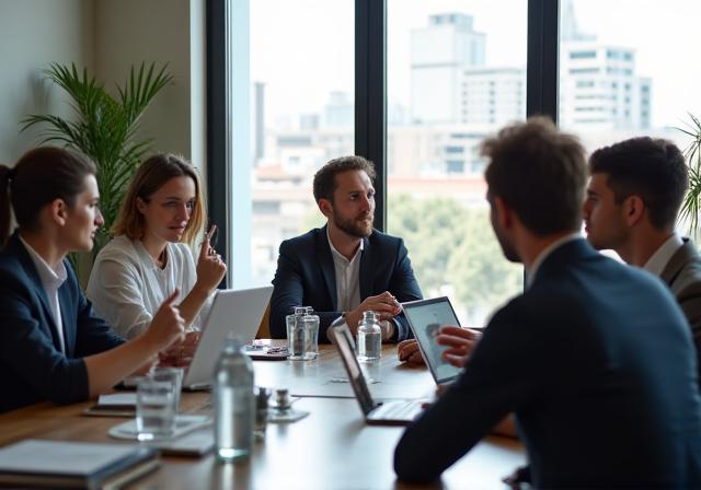 El equipo de profesionales de Iberian Swift en una reunión de trabajo